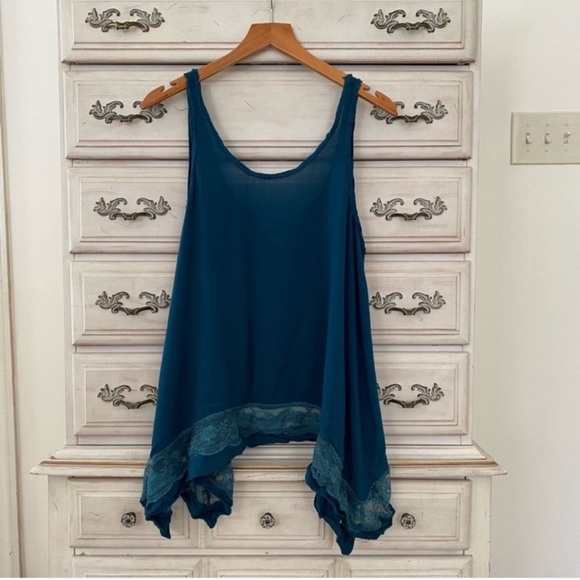 Free People Fairy Lace Trim Tank Top - Picture 2 of 7